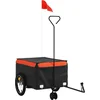 Image de vidaXL - Fietstrailer - 45 - kg - ijzer - zwart - en - oranje