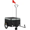 Image de vidaXL - Fietstrailer - 45 - kg - ijzer - zwart - en - grijs