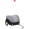 Image de vidaXL - Fietstrailer - 45 - kg - ijzer - zwart - en - grijs