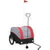 Image de vidaXL - Fietstrailer - 45 - kg - ijzer - zwart - en - rood