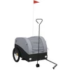 Image de vidaXL - Fietstrailer - 45 - kg - ijzer - zwart - en - grijs