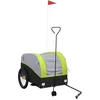 Image de vidaXL - Fietstrailer - 45 - kg - ijzer - zwart - en - groen