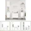 Image de vidaXL - 3-delige - Badkamerkastenset - bewerkt - hout - wit