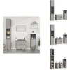 Image de vidaXL - 3-delige - Badkamermeubelset - bewerkt - hout - grijs - sonoma - eikenkleur