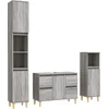 Image de vidaXL - 3-delige - Badkamermeubelset - bewerkt - hout - grijs - sonoma - eikenkleur