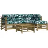 Image de vidaXL - 5-delige - Loungeset - met - kussens - geïmpregneerd - grenenhout
