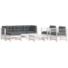 Image de vidaXL - 7-delige - Loungeset - met - kussens - massief - hout - wit