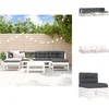 Image de vidaXL - 7-delige - Loungeset - met - kussens - massief - hout - wit