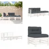 Image de vidaXL - 3-delige - Loungeset - met - kussens - massief - hout - wit