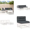 Image de vidaXL - 5-delige - Loungeset - met - kussens - massief - hout - wit