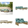 Image de vidaXL - 4-delige - Loungeset - met - kussens - geïmpregneerd - grenenhout