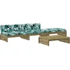 Image de vidaXL - 4-delige - Loungeset - met - kussens - geïmpregneerd - grenenhout