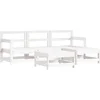 Image de vidaXL - 5-delige - Loungeset - massief - grenenhout - wit