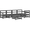 Image de vidaXL - 6-delige - Loungeset - massief - grenenhout - grijs
