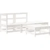 Image de vidaXL - 4-delige - Loungeset - massief - grenenhout - wit