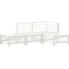 Image de vidaXL - 4-delige - Loungeset - massief - grenenhout - wit