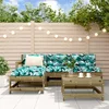 Image de vidaXL - 5-delige - Loungeset - massief - grenenhout