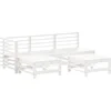 Image de vidaXL - 5-delige - Loungeset - massief - grenenhout - wit
