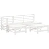Image de vidaXL - 5-delige - Loungeset - massief - grenenhout - wit