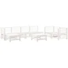 Image de vidaXL - 8-delige - Loungeset - massief - grenenhout - wit