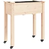 Image de vidaXL - Plantenbak - op - wieltjes - 71x37x80 - cm - massief - vurenhout