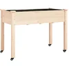 Image de vidaXL - Plantenbak - op - wieltjes - 118x59x80 - cm - massief - vurenhout