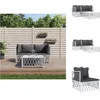 Image de vidaXL - 3-delige - Loungeset - met - kussens - staal - wit