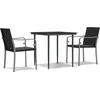Image de vidaXL - 3-delige - Tuinset - met - kussens - poly - rattan - en - staal