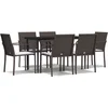 Image de vidaXL - 7-delige - Tuinset - met - kussens - poly - rattan - en - staal