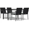 Image de vidaXL - 5-delige - Tuinset - met - kussens - poly - rattan - en - staal