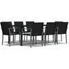 Image de vidaXL - 9-delige - Tuinset - met - kussens - poly - rattan - en - staal