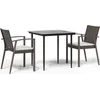 Image de vidaXL - 3-delige - Tuinset - met - kussens - poly - rattan - en - staal