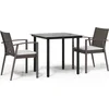 Image de vidaXL - 3-delige - Tuinset - met - kussens - poly - rattan - en - staal
