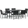 Image de vidaXL - 7-delige - Tuinset - met - kussens - poly - rattan - en - staal