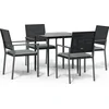 Image de vidaXL - 5-delige - Tuinset - met - kussens - poly - rattan - en - staal