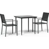 Image de vidaXL - 3-delige - Tuinset - met - kussens - poly - rattan - en - staal