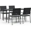 Image de vidaXL - 5-delige - Tuinset - met - kussens - poly - rattan - en - staal