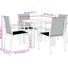 Image de vidaXL - 5-delige - Tuinset - textileen - en - staal - zwart