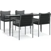 Image de vidaXL - 5-delige - Tuinset - met - kussens - poly - rattan - en - staal