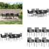 Image de vidaXL - 7-delige - Tuinset - met - kussens - poly - rattan - en - staal - zwart