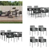 Image de vidaXL - 5-delige - Tuinset - met - kussens - poly - rattan - en - staal - zwart