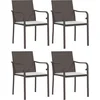 Image de vidaXL - Tuinstoelen - 4 - st - met - kussens - 56x59x84 - cm - poly - rattan - bruin