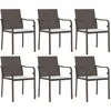 Image de vidaXL - Tuinstoelen - 6 - st - met - kussens - 56x59x84 - cm - poly - rattan - bruin