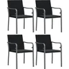 Image de vidaXL - Tuinstoelen - 4 - st - met - kussens - 56x59x84 - cm - poly - rattan - zwart