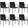 Image de vidaXL - Tuinstoelen - 6 - st - met - kussens - 56x59x84 - cm - poly - rattan - zwart