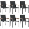 Image de vidaXL - Tuinstoelen - 6 - st - 55x61,5x90 - cm - textileen - en - staal - zwart