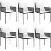 Image de vidaXL - Tuinstoelen - 6 - st - met - kussens - 54x61x83 - cm - poly - rattan - bruin