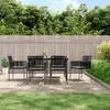 Image de vidaXL - Tuinstoelen - 6 - st - met - kussens - 54x60,5x83,5 - cm - poly - rattan - zwart
