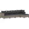 Image de vidaXL - 5-delige - Loungeset - met - kussens - poly - rattan - grijs
