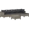 Image de vidaXL - 6-delige - Loungeset - met - kussens - poly - rattan - grijs